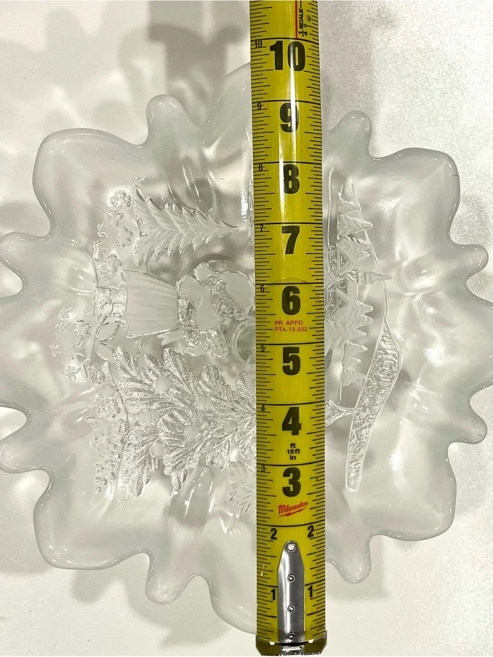 Mikasa Christmas Story Bon Bon Footed Serving Dish Frosted Winter Scene.